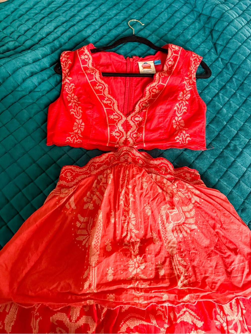Farm Rio x Anthropologie Eyelet Tiered Ruffle Midi Dress - Picture 8 of 12